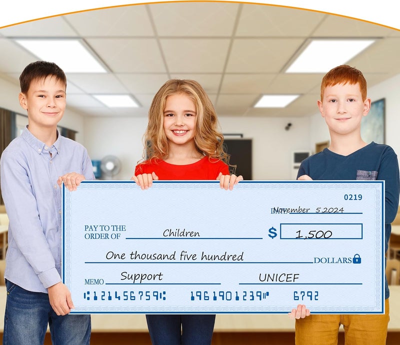 Voccim 40" x 16" Giant Big Blank Check - Oversized Reusable Dry Erase Fake Check for Presentations, Awards, Raffles & Events | Perfect for Endowments, Rewards, Winners & Celebrations - Image 5
